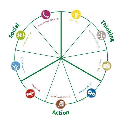 Belbin Team Role Circle Social Thinking Action