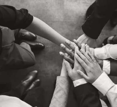 Team hands together
